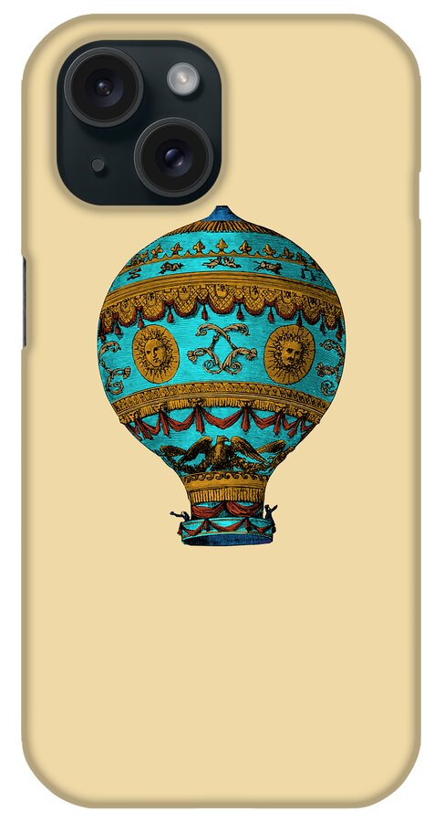 Balloon iPhone Case featuring the digital art Victorian Hot Air Balloon by Madame Memento