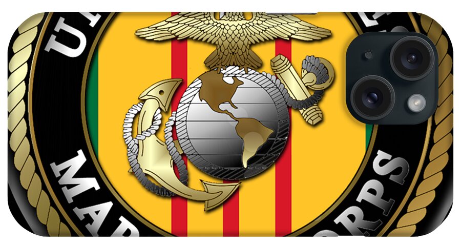 Marine iPhone Case featuring the digital art Vietnam Marine Veteran by Bill Richards