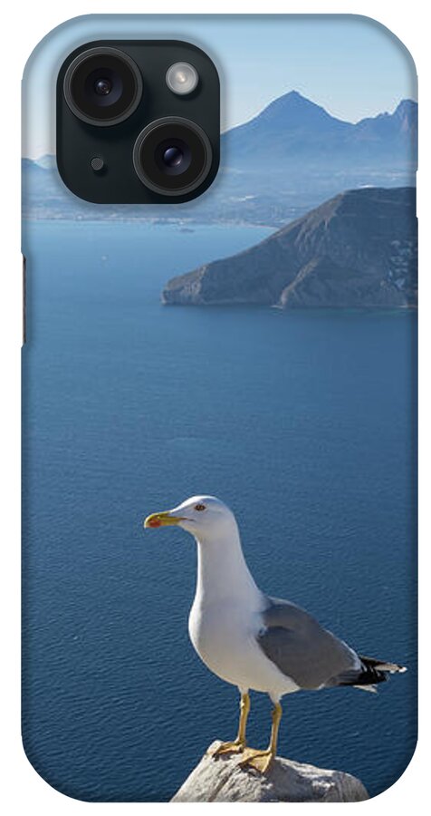 Seagull iPhone 15 Case featuring the photograph View of the Mediterranean Sea and towards Benidorm by Adriana Mueller