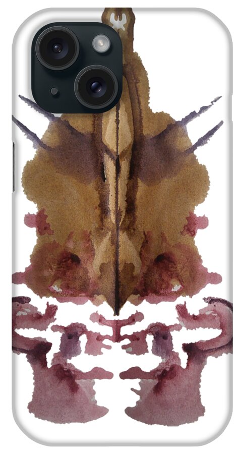 Abstract iPhone Case featuring the painting Viking Helmet by Stephenie Zagorski