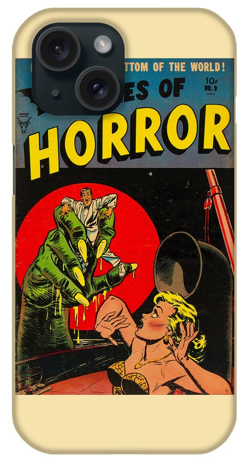 Tales Of Horror iPhone Case featuring the digital art Vintage Halloween Comic Cover by Madame Memento