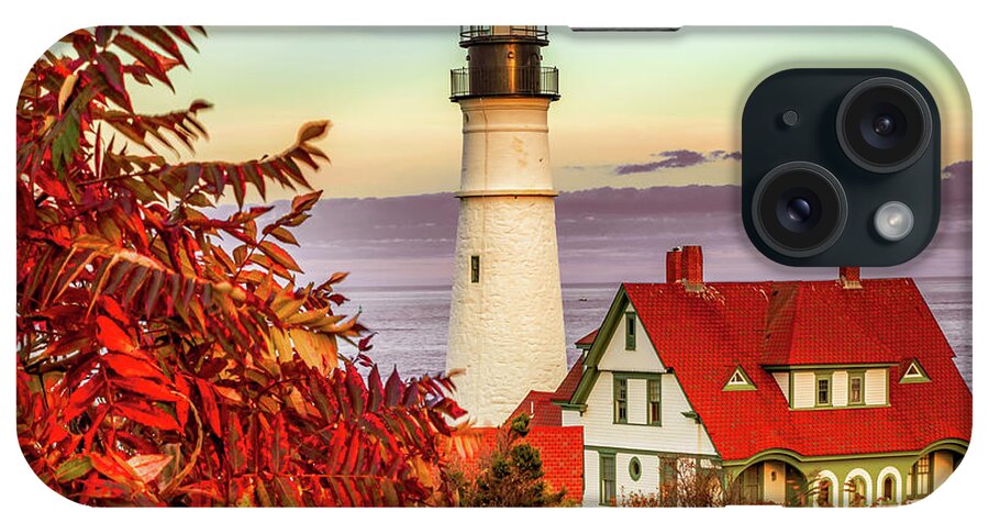 Portland Head Light iPhone Case featuring the photograph Vintage Portland Head Light On The Atlantic Ocean by Gregory Ballos