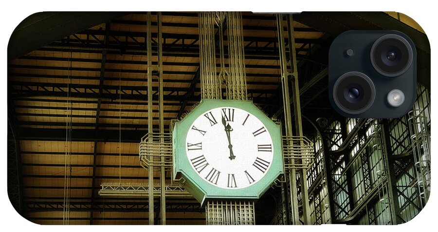 City iPhone Case featuring the photograph Vintage Station Clock - Hamburg Hauptbahnhof by Yvonne Johnstone