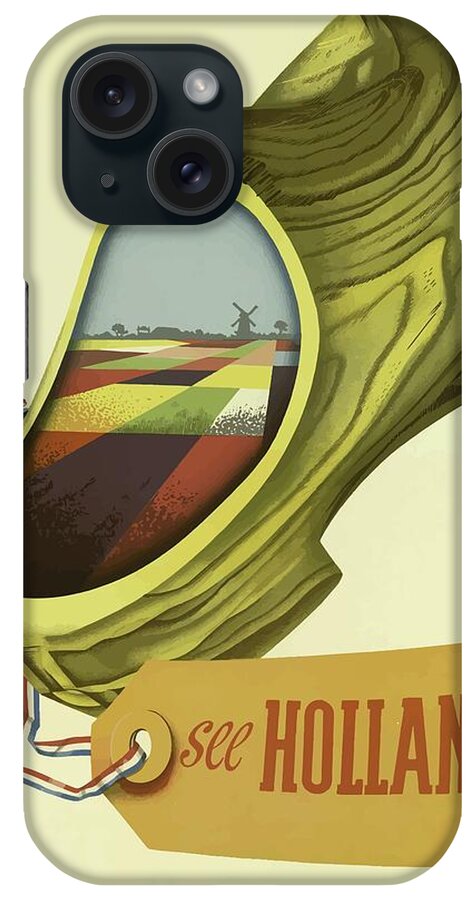 Vintage iPhone Case featuring the mixed media Vintage Travel Poster Holland by Movie Poster Prints
