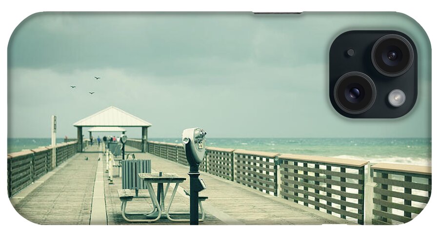 Pier iPhone Case featuring the photograph Vintage Viewer Juno Pier by Laura Fasulo