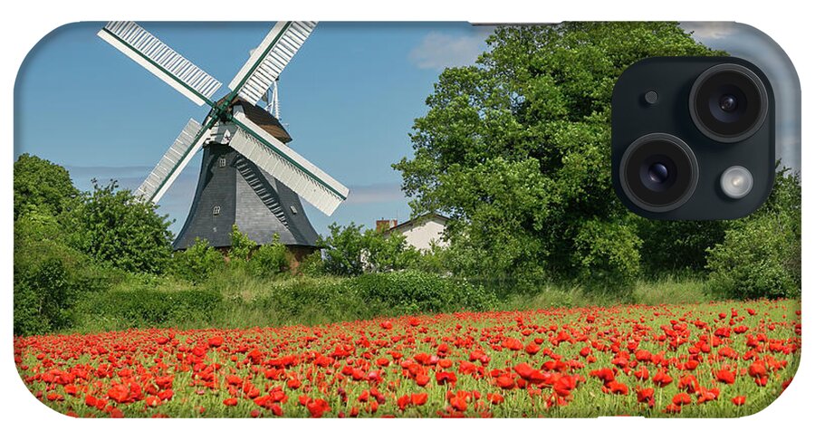Krokauer Mühle iPhone Case featuring the photograph Vintage Windmill and Poppies by Jurgen Lorenzen