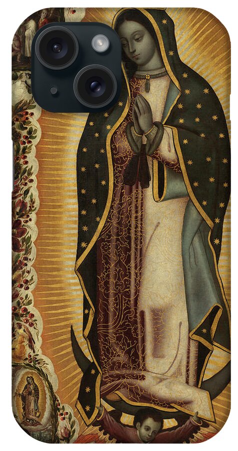 Our Lady Of Guadalupe iPhone Case featuring the painting Virgin of Guadalupe, 1692 by Manuel de Arellano