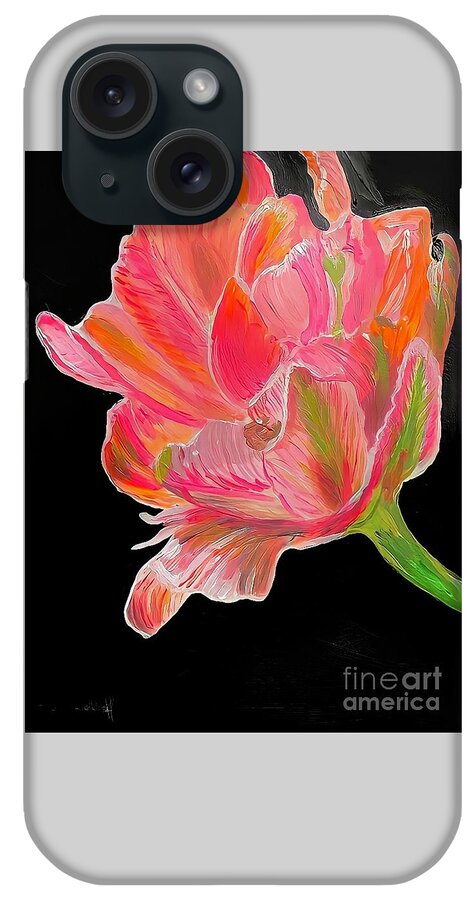 Pink Tulip iPhone Case featuring the mixed media Flower Nr.20 Volume 2 by Ciet Friethoff