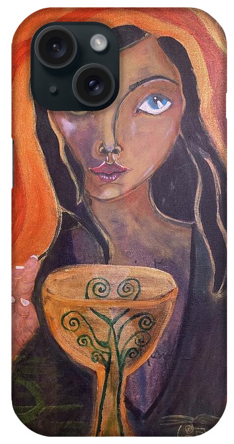 Acrylic iPhone Case featuring the painting Voyage of Magdalene by Kisma Reidling