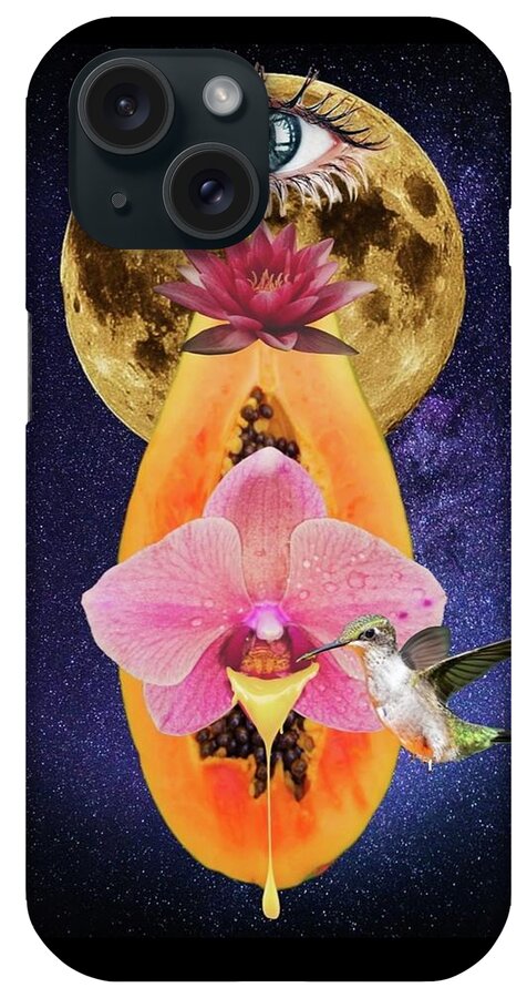 Collage iPhone Case featuring the digital art Vulva by Tanja Leuenberger