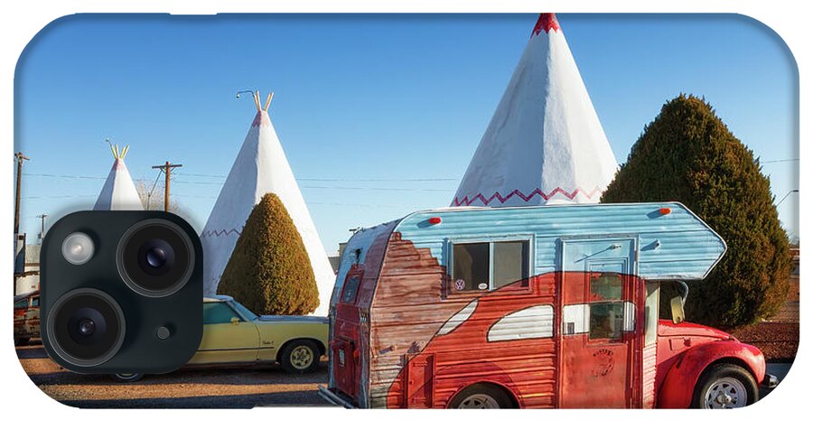 Route 66 iPhone Case featuring the photograph VW Super Bugger RV - Wigwam Motel - Route 66 by Susan Rissi Tregoning