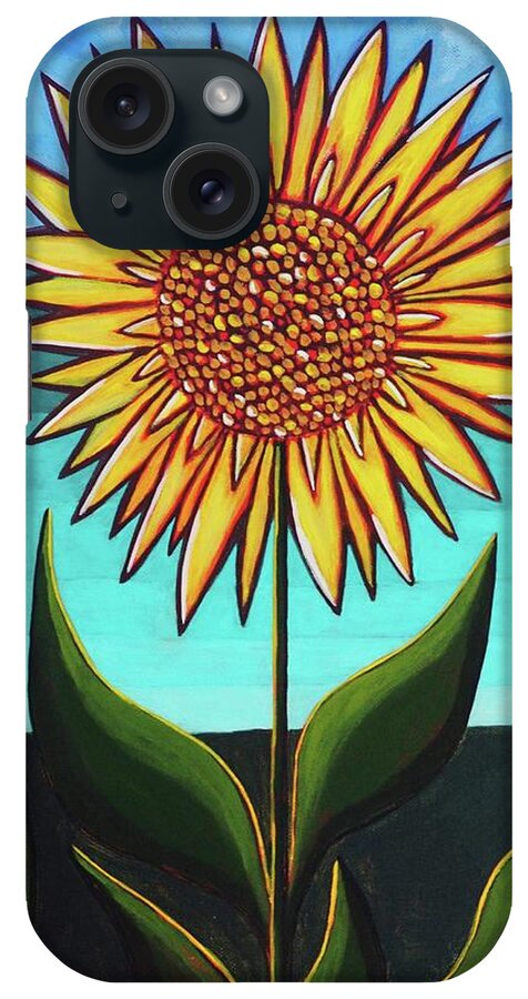  iPhone Case featuring the painting Waiheke Sunflower 11 by Sandra Marie Adams