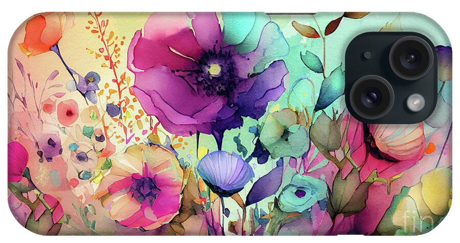 Watercolor Flowers iPhone Case featuring the painting Waiting for Marcie by Mindy Sommers