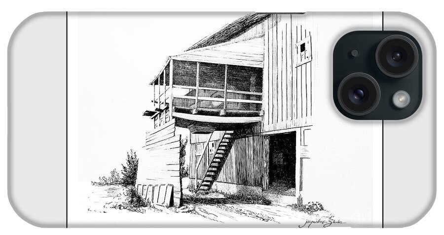 Barn iPhone Case featuring the drawing Waiting by Jacqueline Shuler