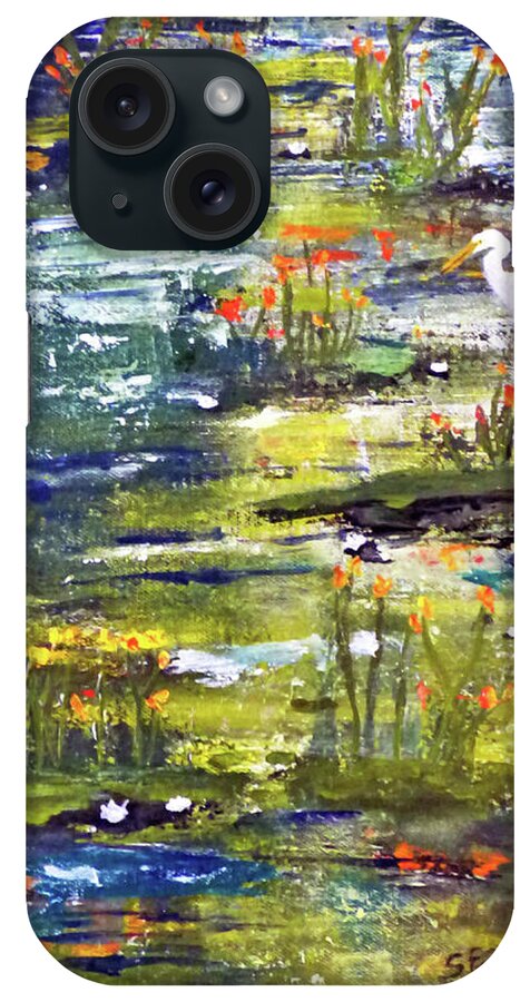 Semi Abstract iPhone Case featuring the painting Walk Among the Blooms by Sharon Williams Eng