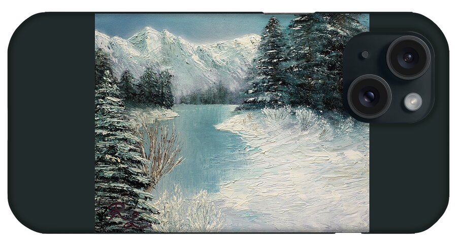 Snow iPhone Case featuring the painting Walking on Ice by Renee Logan