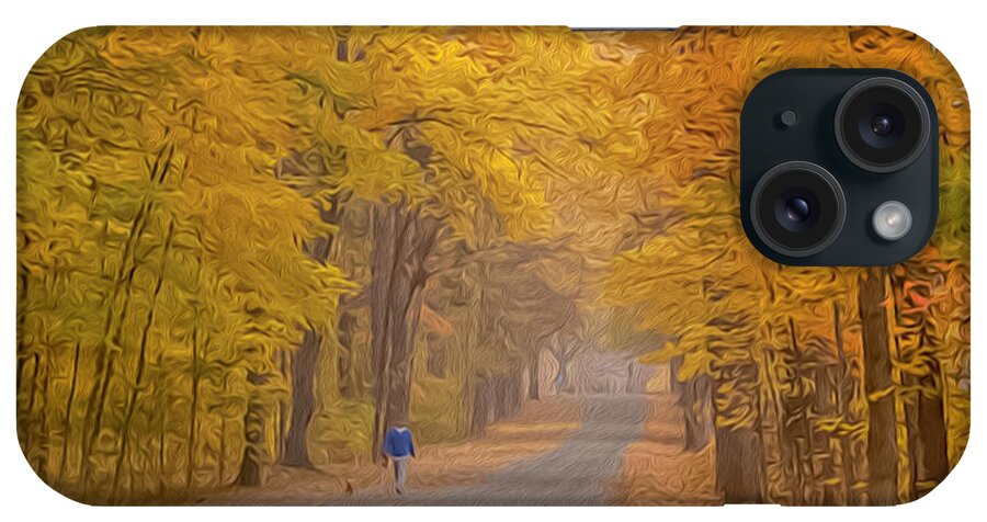 Fall iPhone Case featuring the photograph Walking the Dog OP by Jim Dollar