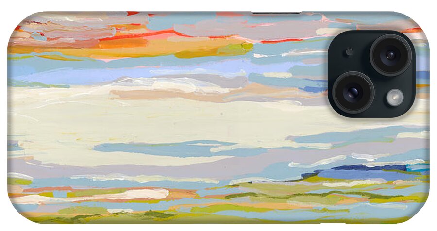 Abstract iPhone Case featuring the painting Warm Breeze by Claire Desjardins