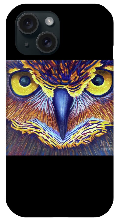 Owl iPhone Case featuring the painting Watching by Brian Commerford