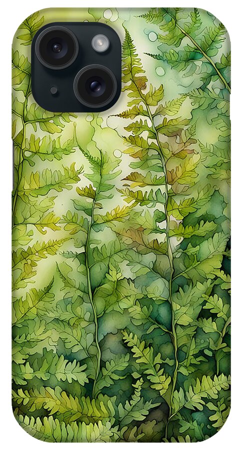 Ai Art iPhone Case featuring the photograph Water color ferns by Cate Franklyn