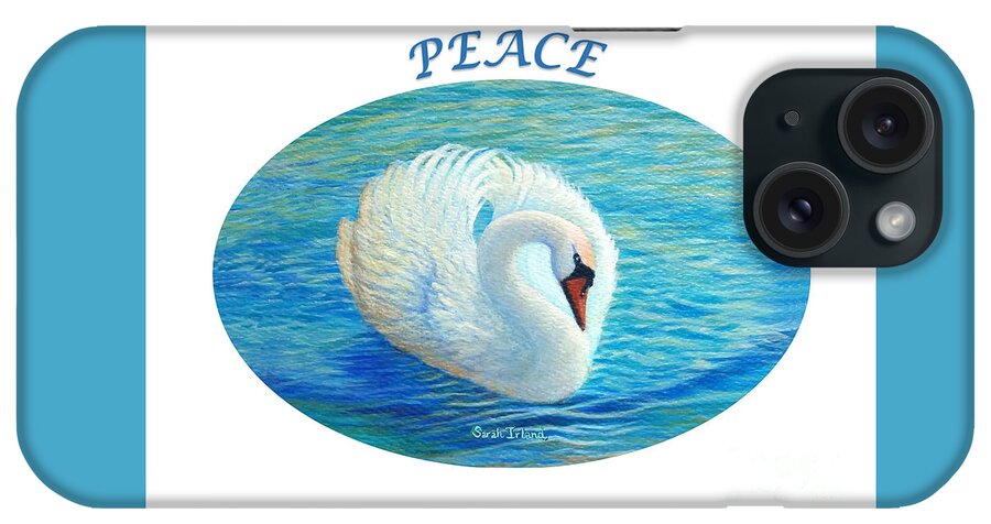 Water iPhone Case featuring the painting Water Dance Oval - Peace by Sarah Irland