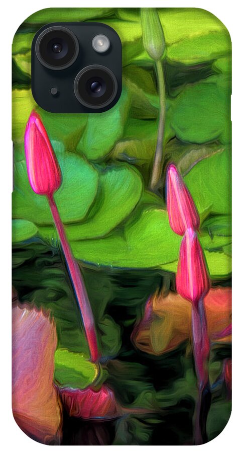 Lily iPhone Case featuring the photograph Water Lilies Emerging by Ginger Stein