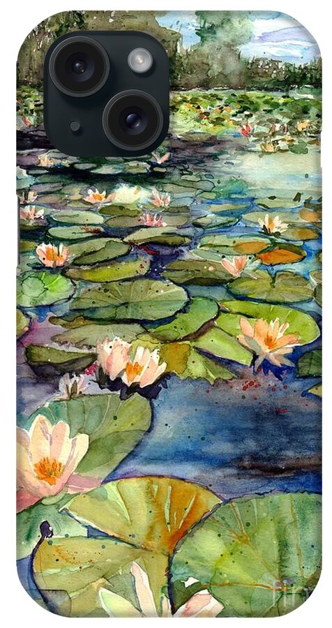 Water Lily iPhone Case featuring the painting Water Lilies In The Afternoon by Suzann Sines