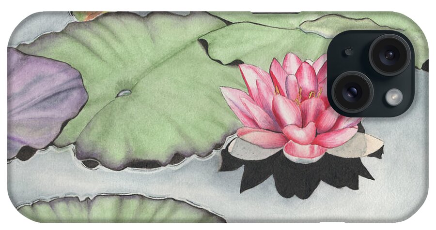 Water Lily iPhone Case featuring the painting Water Lily by Bob Labno