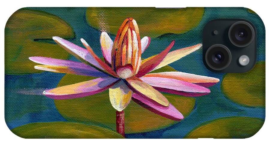Pond iPhone Case featuring the painting Water Lily - painting by Annie Troe