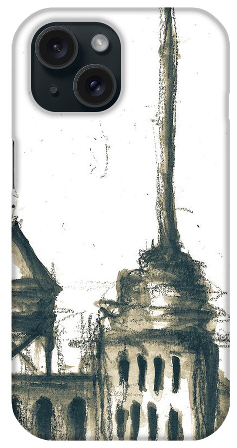 City iPhone Case featuring the mixed media Water Tower 2 by Jason Nicholas