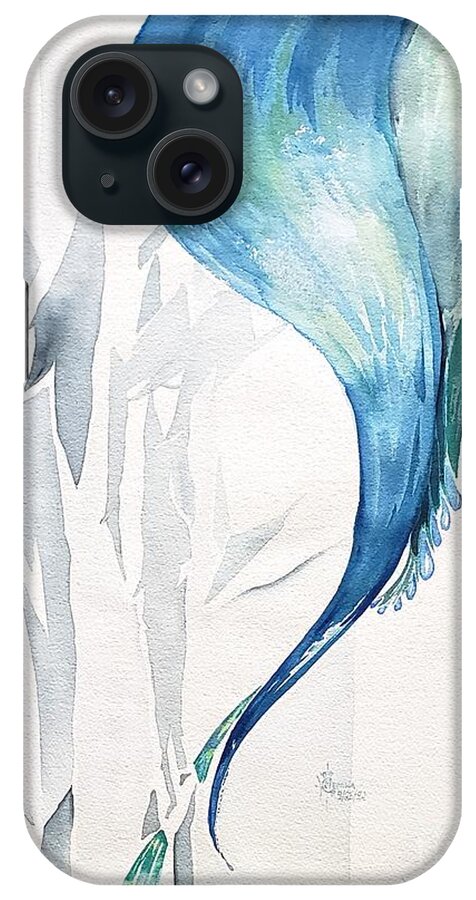 Tsunami iPhone Case featuring the painting Water Worry by Merana Cadorette