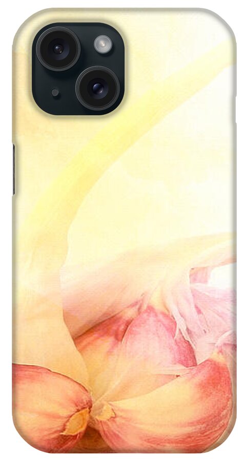 Garlic iPhone Case featuring the mixed media Watercolor Garlic Bulbs-Abstract Food by Shelli Fitzpatrick