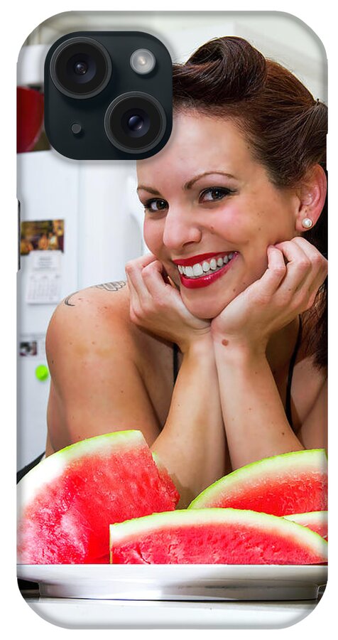 Cosplay iPhone Case featuring the photograph Watermelon Pinup #3 by Christopher W Weeks