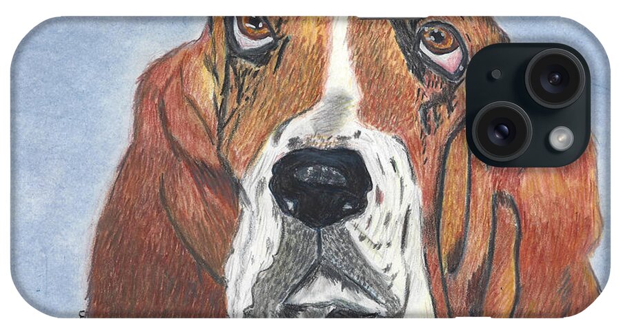 Basset iPhone Case featuring the mixed media Watson by Ali Baucom