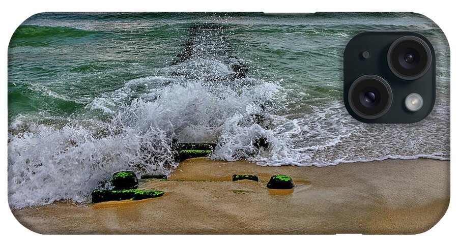 Waves iPhone Case featuring the photograph Waves at Long Branch by Alan Goldberg