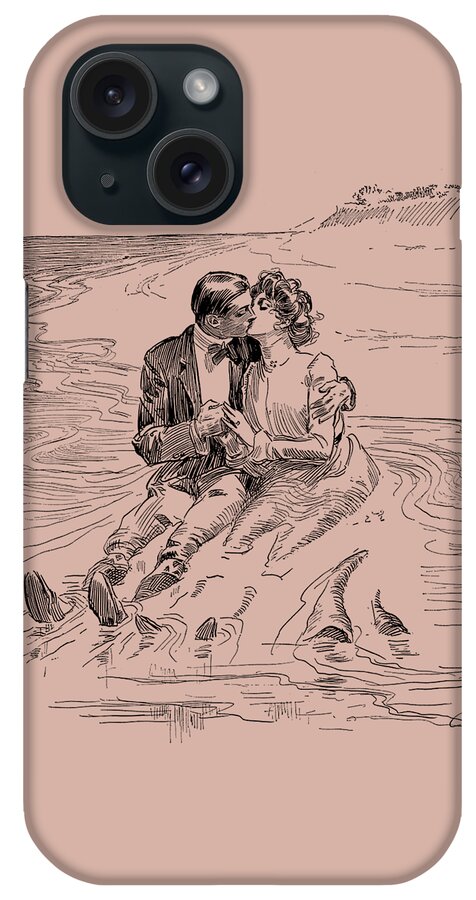 Couple iPhone Case featuring the drawing Wedding Kiss by Madame Memento