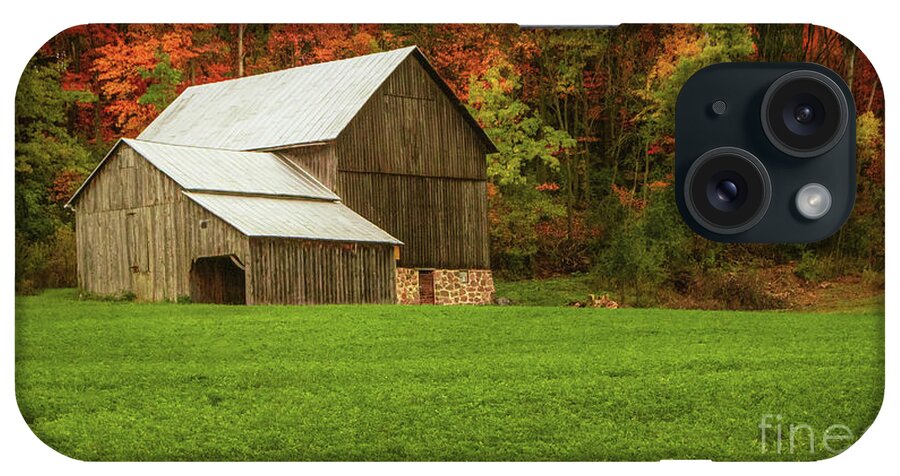 Autumn iPhone Case featuring the photograph Weinmann Road Barn in Fall by Trey Foerster