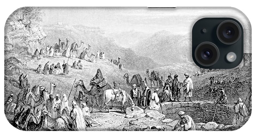 William Henry Bartlett iPhone Case featuring the photograph Well Near Emmaus in 1847 by Munir Alawi