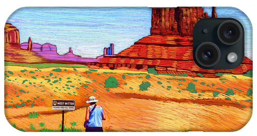 Monument Valley iPhone Case featuring the digital art West Mitten by Rod Whyte