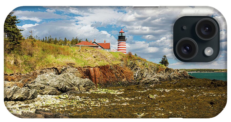 West Quoddy Head iPhone Case featuring the photograph West Quoddy Head Lighthouse by Ron Long Ltd Photography
