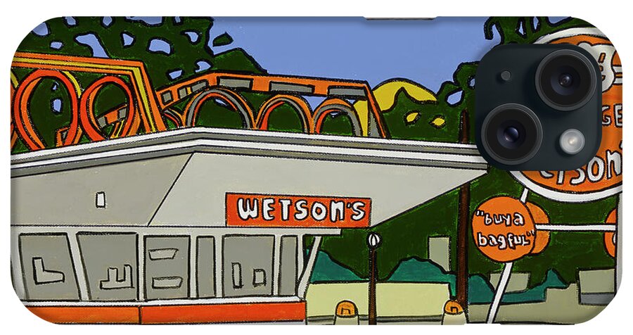 Wetson's Hamburgers French Fries Hamburger Chain iPhone Case featuring the painting Wetson's by Mike Stanko
