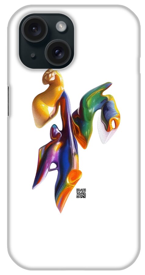 Abstract iPhone Case featuring the digital art What are You Doing? by Rafael Salazar