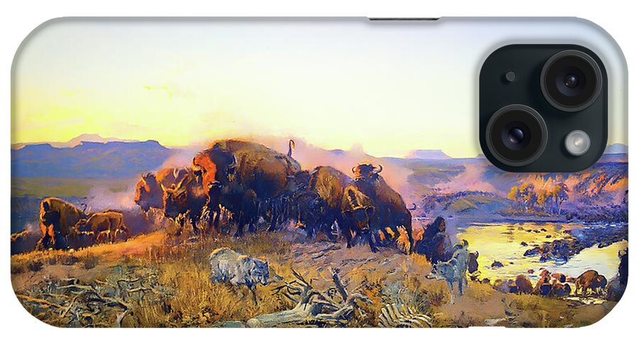 Charles Russell iPhone Case featuring the painting When The Land Belonged To God by Charles Russell