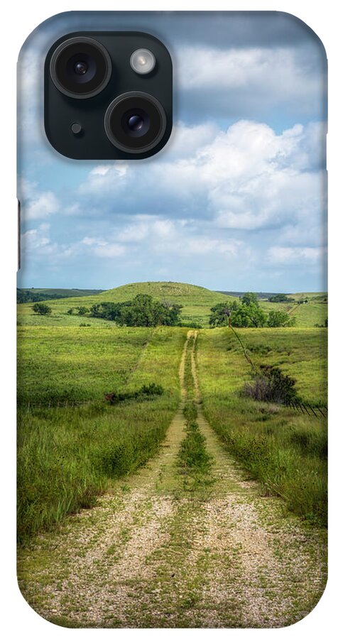 Blue Sky iPhone Case featuring the photograph Where Does The Road Go by Scott Bean