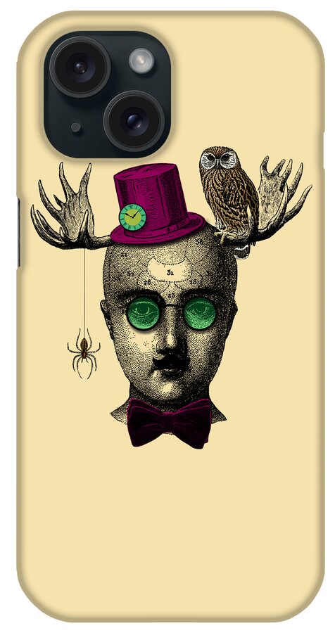 Wizard iPhone Case featuring the digital art Whimsical fantasy man by Madame Memento