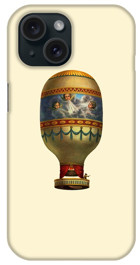 Balloon iPhone Case featuring the digital art Whimsical Hot Air Balloon by Madame Memento