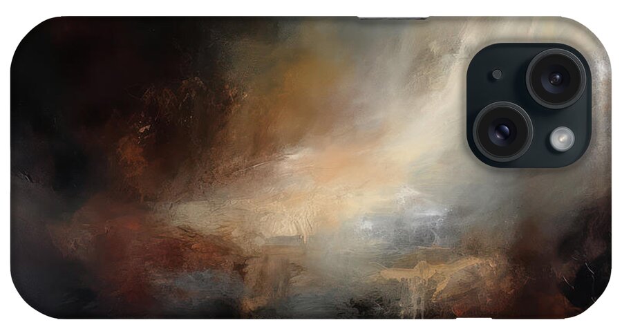 Dreamscapes iPhone Case featuring the painting Whispers In The Dark 3 Atmospheric Abstract Painting by Jai Johnson