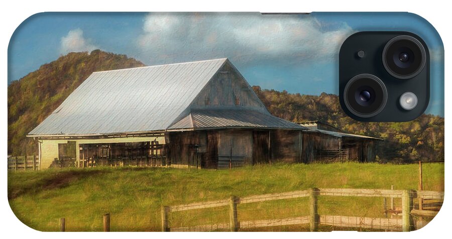 Barns iPhone Case featuring the photograph White Barn in the Countryside Painting by Debra and Dave Vanderlaan