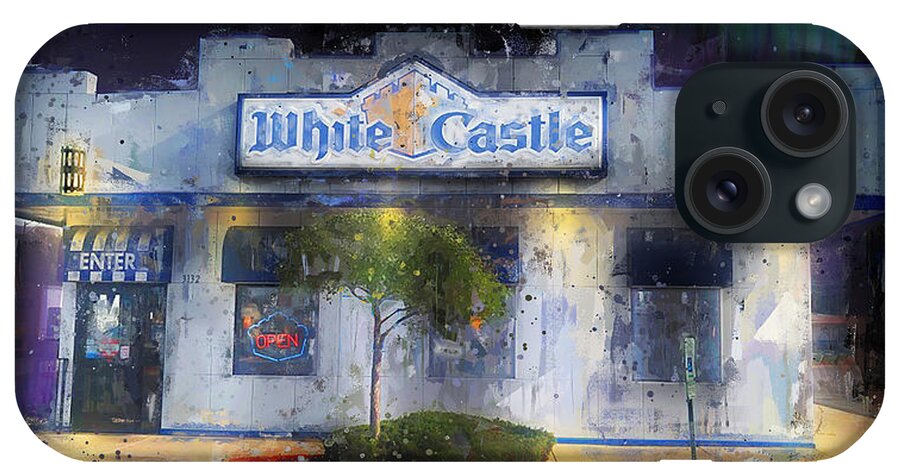 White Castle iPhone Case featuring the painting White Castle - Buy Em By The Sack by Glenn Galen