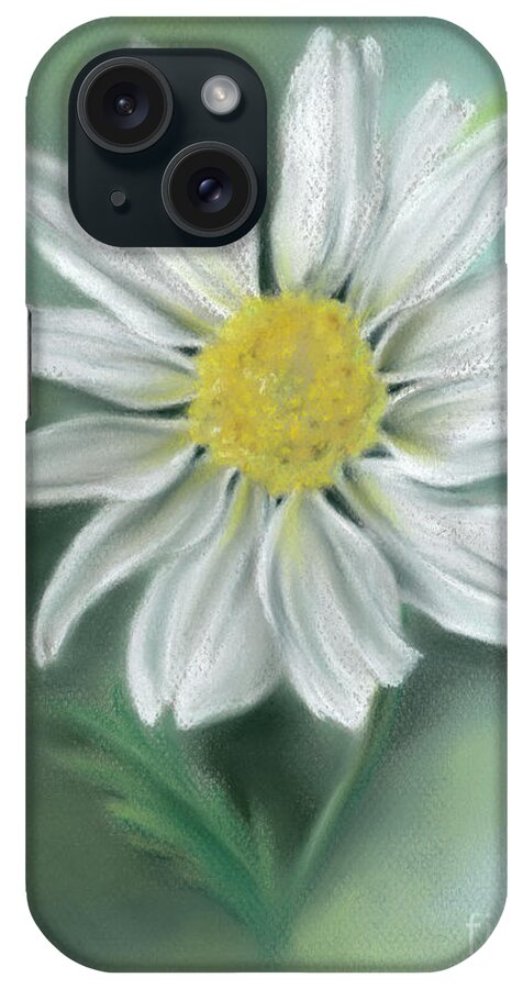 Botanical iPhone Case featuring the painting White Daisy Flower with Yellow Eye by MM Anderson